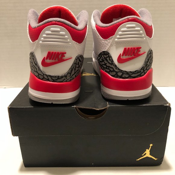 Jordan Kids Sneakers White Red Black - Picture 3 of 5